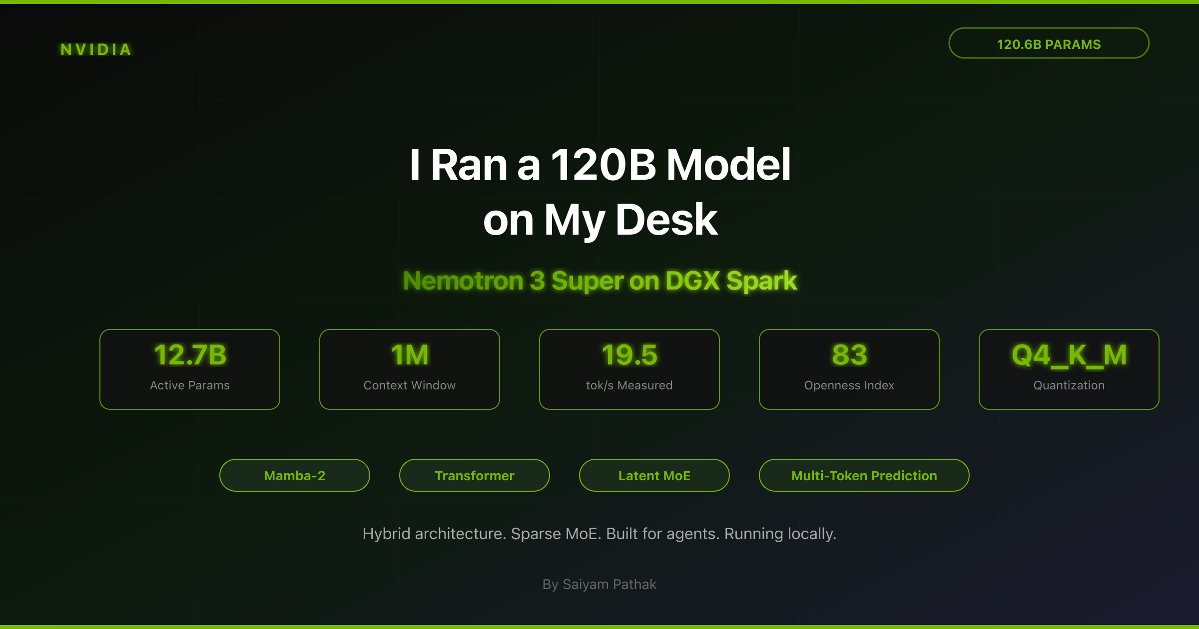 Cover for Here's What I Learned About Nemotron 3 Super -I Ran a 120B Parameter Model on Nvidia DGX Spark